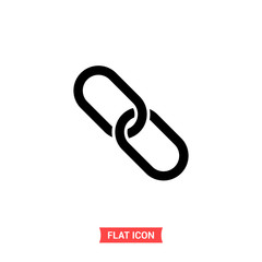 Chain vector icon, link symbol. Simple illustration for web or mobile app