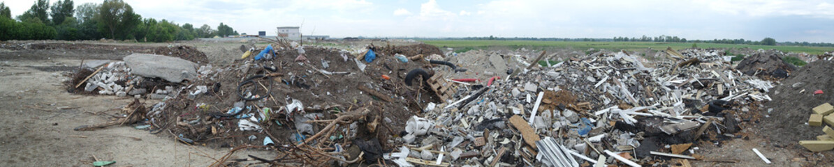 Ecology of Ukraine. Nature near Ukrainian capital.Environmental contamination. Illegal junk dump. 

