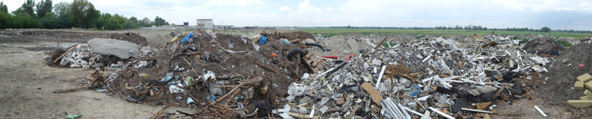Ecology of Ukraine. Nature near Ukrainian capital.Environmental contamination. Illegal junk dump. 
