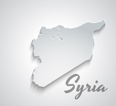 Map of Syria. Abstract white vector paper map