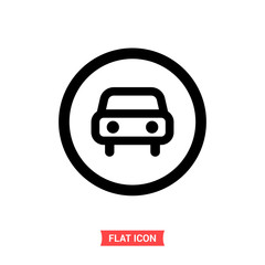 Commute vector icon, car symbol. Flat sign illustration for web or mobile app on white background