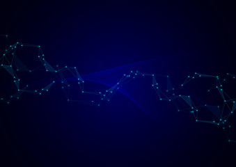 Abstract connection background with lines and dots. Geometric network connection