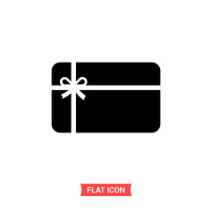 Gift card vector icon, surprise coupon symbol. Flat sign illustration for web or mobile app on white background