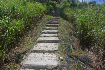 Obraz premium This is the Ngong Ping Trail in Lantau Island, Hong Kong.