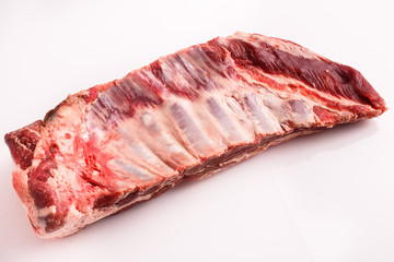 fresh lamb meat on a white background