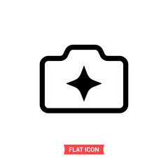 Camera enhance vector icon, photo symbol. Flat sign illustration for web or mobile app on white background