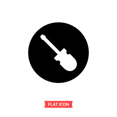 Screwdriver vector icon, build symbol. Flat sign illustration for web or mobile app on white background