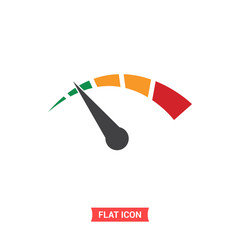 Speedometer vector icon, simple illustration for web or mobile app