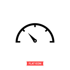 Speedometer vector icon, simple illustration for web or mobile app