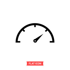 Speedometer vector icon, simple illustration for web or mobile app