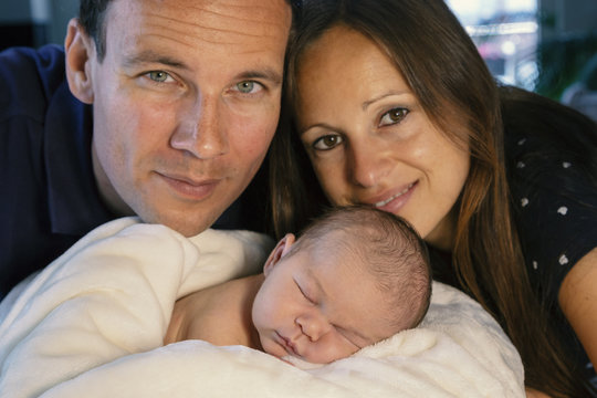 Young family with newborn