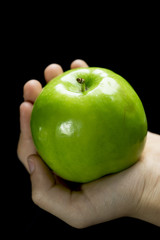 Grüner Apfel in Hand 2