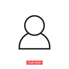 User vector icon, profile symbol. Simple illustration for web or mobile app