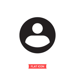 User vector icon, profile symbol. Simple illustration for web or mobile app