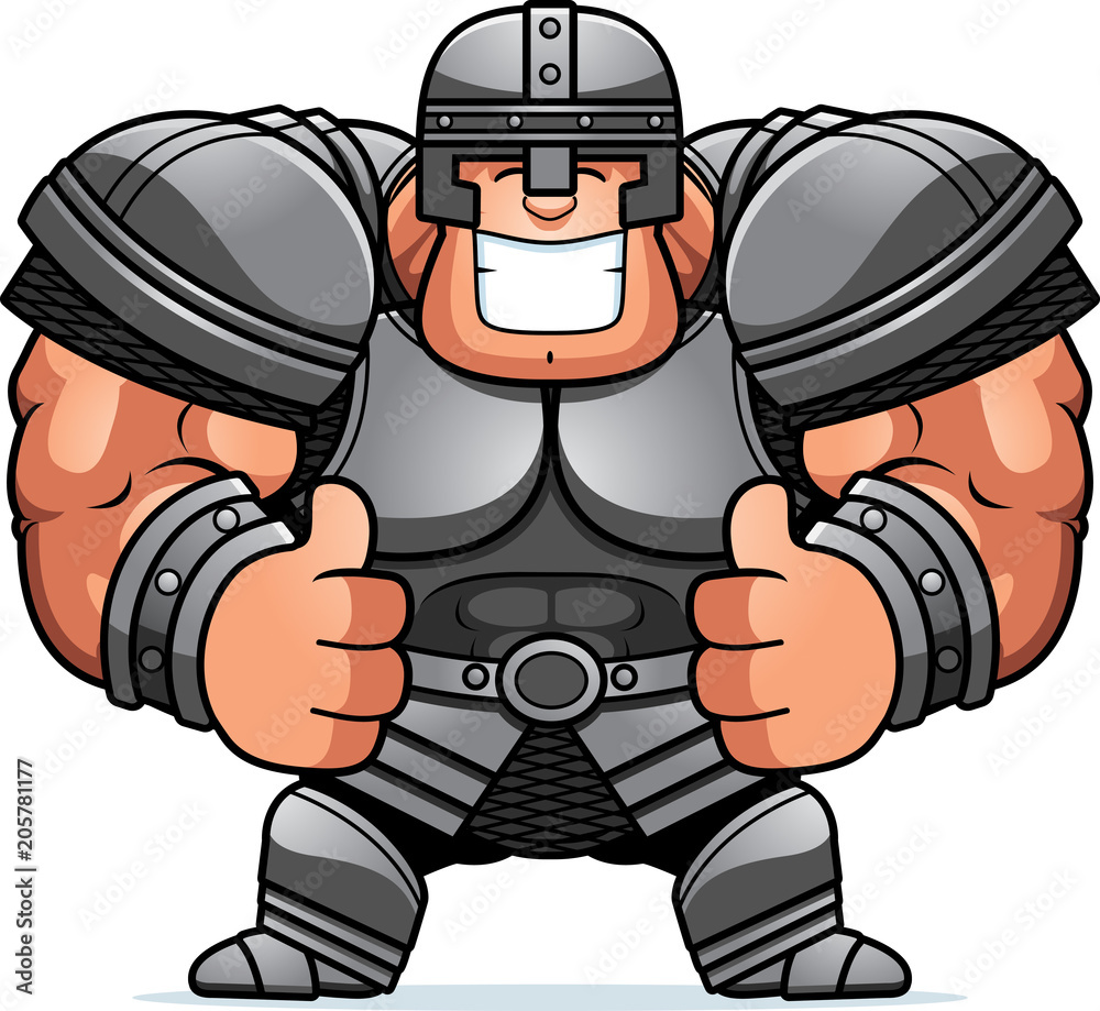 Sticker Cartoon Warrior Thumbs Up