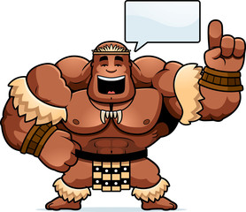 Cartoon Zulu Warrior Talking