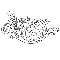 Vintage baroque ornament, corner. Retro pattern antique style acanthus. Decorative design element filigree calligraphy vector. - stock vector