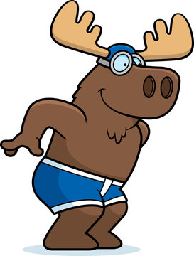 recommend clip art: Cartoon Moose Diving