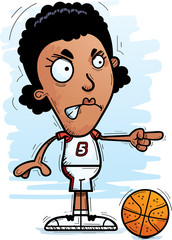 Angry Cartoon Black Basketball Player