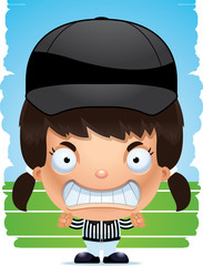 Angry Cartoon Girl Referee