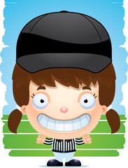 Cartoon Girl Referee Smiling