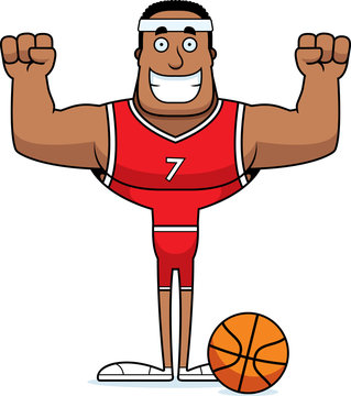 Cartoon Smiling Basketball Player