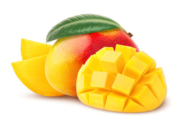 mango isolated on white background, clipping path, full depth of field