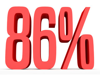 Eighty six percent off. Discount 86 %.