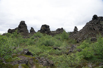 Landschaft bei Dimmuborgir am Mývatn-See / Nord-Island