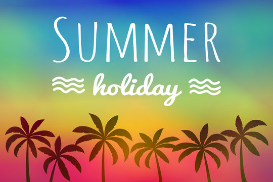 Summer holiday - tropical card. Vector.