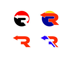 r letter arrow logo collection
