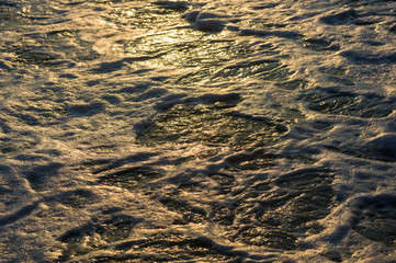 Amazing sea sunset, the sun, waves, clouds