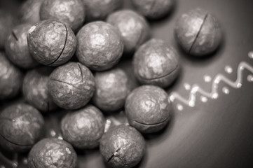 macadamia, Australian nut in a ceramic plate