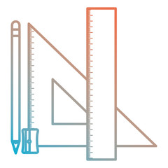 triangular geometric rules and pencil school vector illustration design