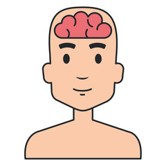 human profile with brain vector illustration design