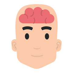 human profile with brain vector illustration design