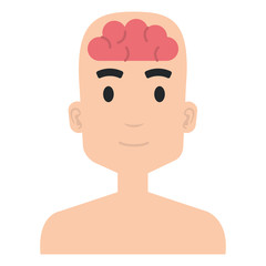 human profile with brain vector illustration design