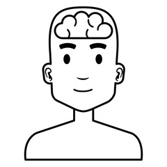 human profile with brain vector illustration design