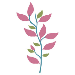 branch with leafs decorative icon vector illustration design