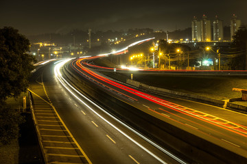 Fototapeta na wymiar Highway São Paulo, considered one of the best in the country.