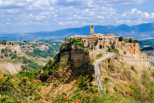 Civita di Bagnoregio a dying city on a crumbling rock. Ancient town
