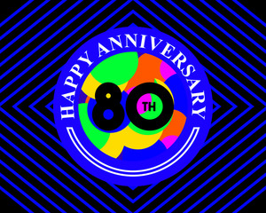 80 anniversary celebration card template