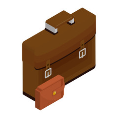 portfolio briefcase with wallet isometric icon vector illustration design