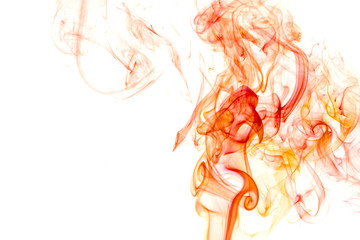 Red smoke on white background