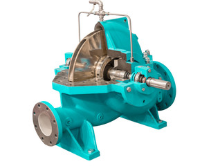 Horizontal water pump, cross section. The internal device is shown.