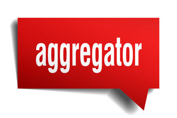 aggregator red 3d speech bubble