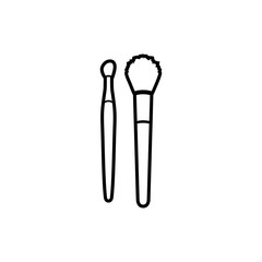 Makeup brushes for blush and lipstick vsecot icon