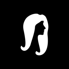 Female hair shape face silhouette vector icon