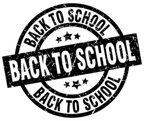 back to school round grunge black stamp