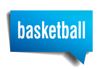 basketball blue 3d speech bubble